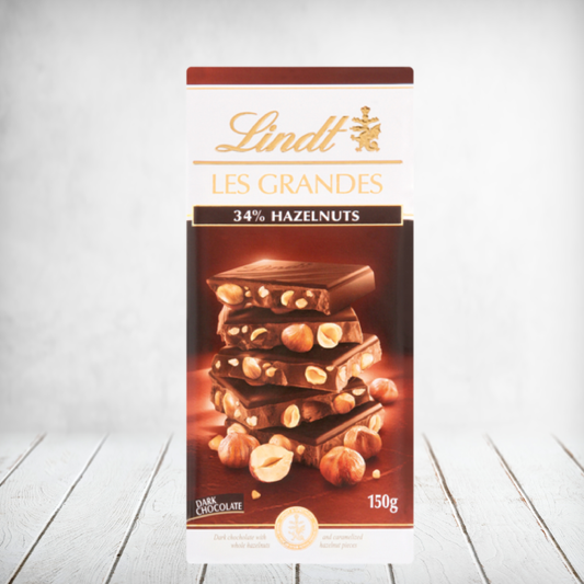 Lindt Les Grandes Hazelnut Slab Dark Choc 150g