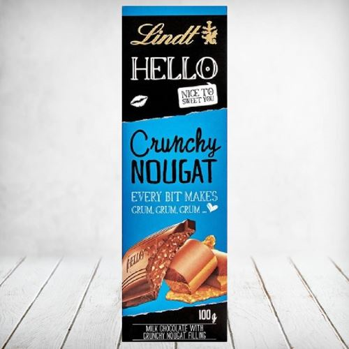 Lindt Hello Crunchy Nougat 100g Slab