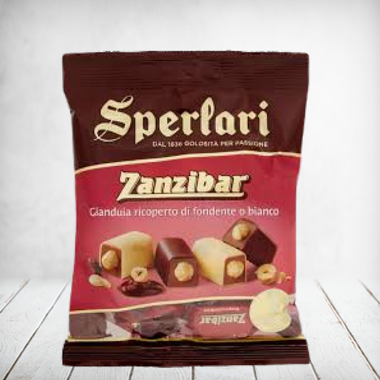 Sperlari Zanzibar Choc w/ Hazelnut coated Dark & White 117g