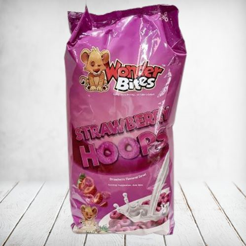 Wonder Bites Strawberry Hoops 500g