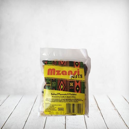 Mzansi Peanuts Raisins Salted 50g