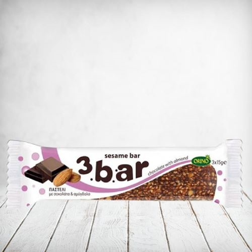Cretamel Snack 3Bar SesameChoc & Almond 45g