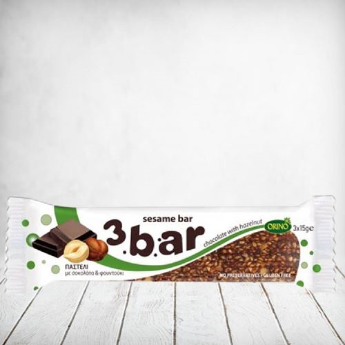 Cretamel Snack 3Bar SesameChoc & Hazel 45g