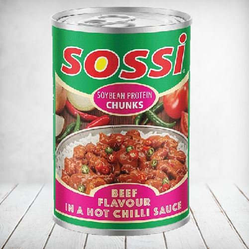 Sossi Soybean Protein Chunks Beef In Hot Chilli 400g