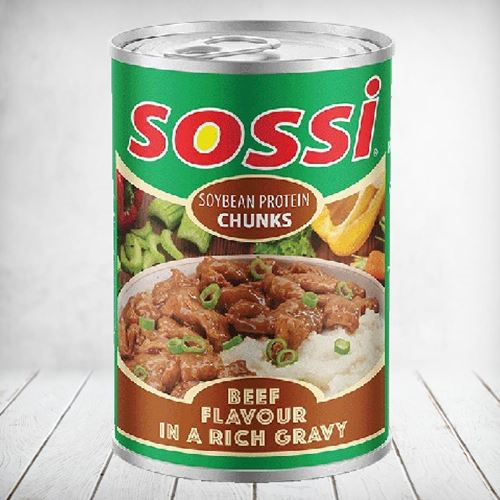 Sossi Soybean Protein Chunks Beef In Rich Gravy 400g