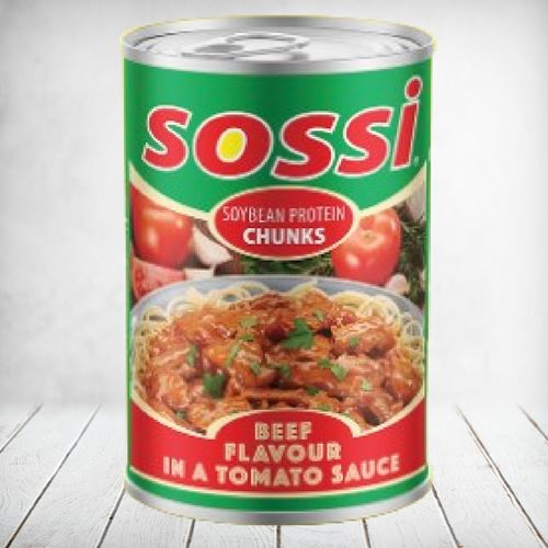 Sossi Soybean Protein Chunks Beef In Tomato Sauce 400g