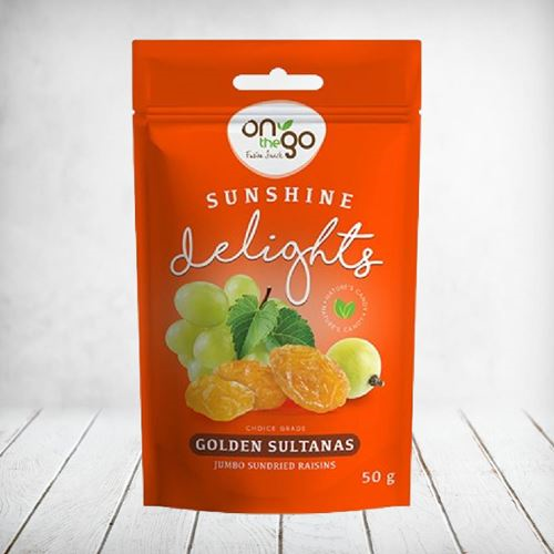 On the Go Sunshine Delight Golden Sultanas 50g