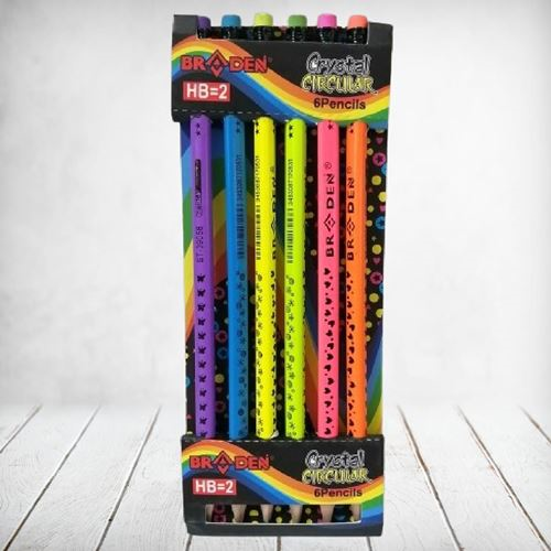 Braden Crystal Circular HB2 Pencil 6set