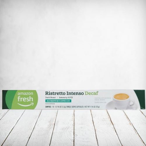 Amazon Fresh Ristretto Decaf Dark Roast 10s