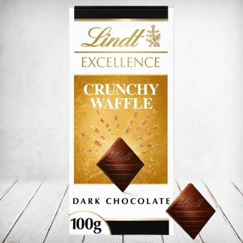 Lindt Excellence Crunchy Waffle Dark Choc Slab 100g