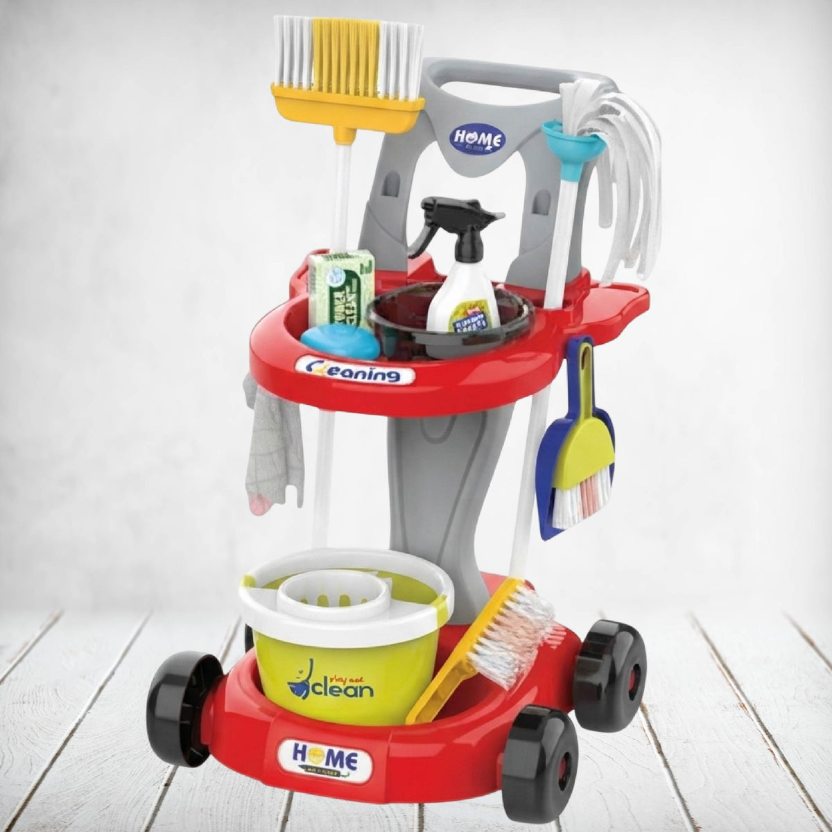 Cleaning Cart with Lots of Accessories