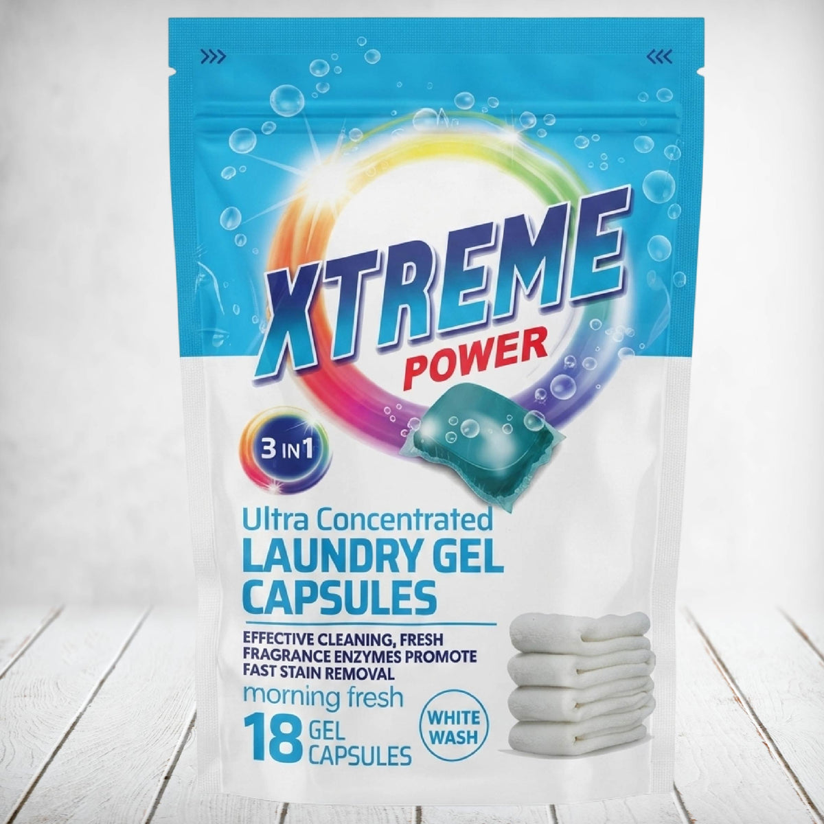 Clicks Extreme Laundry Gel Capsules White Wash 18s
