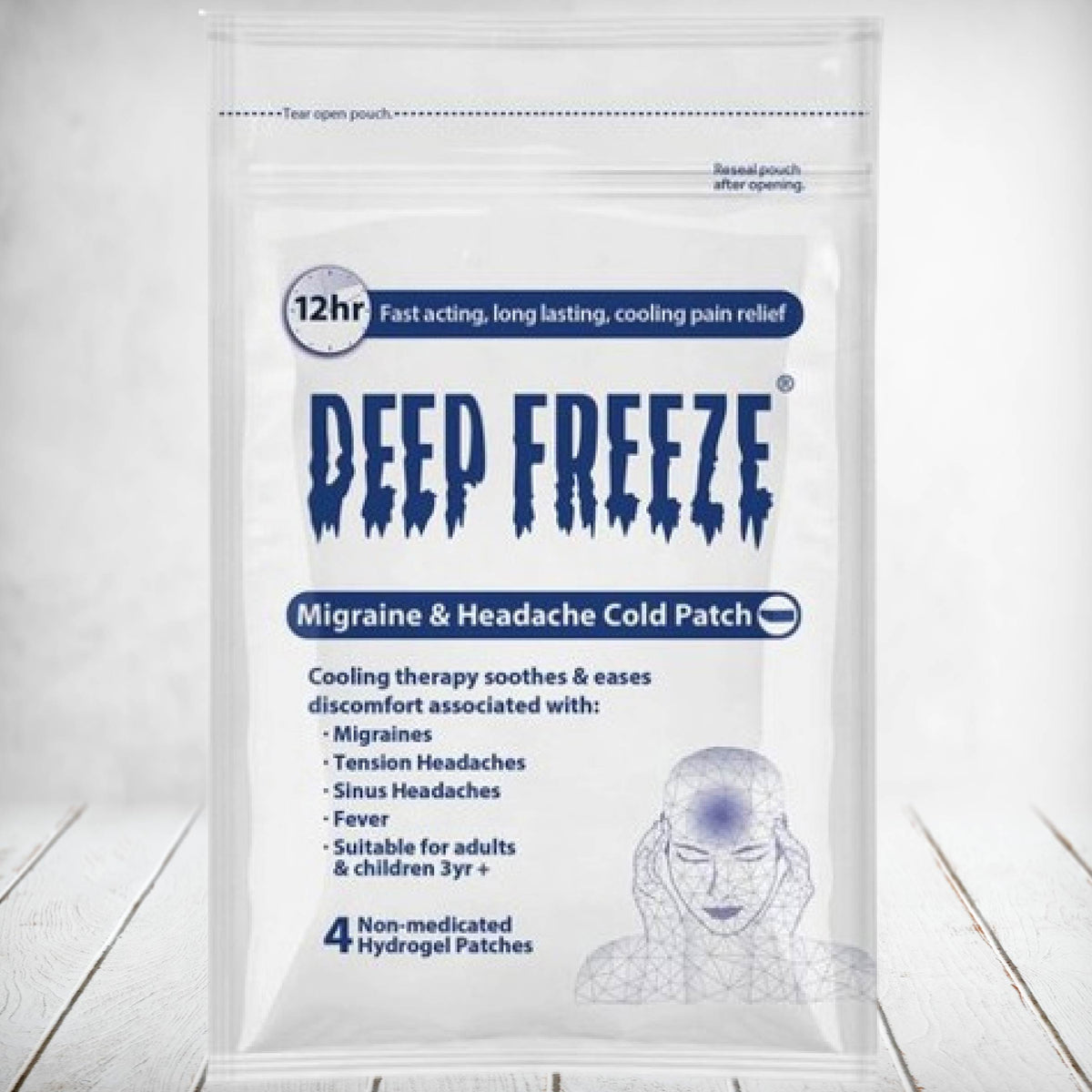Deep Freeze Migraine & Headache Cold Patch 4s