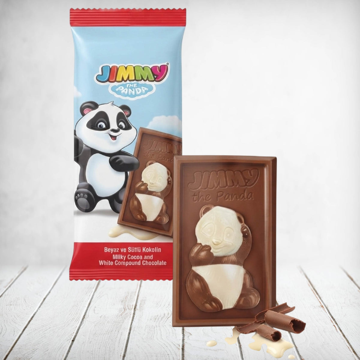 Jimmy Panda White & Milk Chocolate Slabs 40g