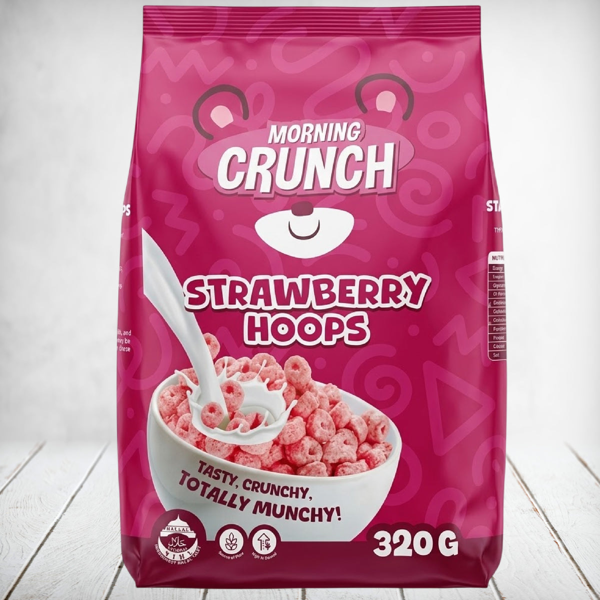 Morning Crunch Strawberry Hoops 320g