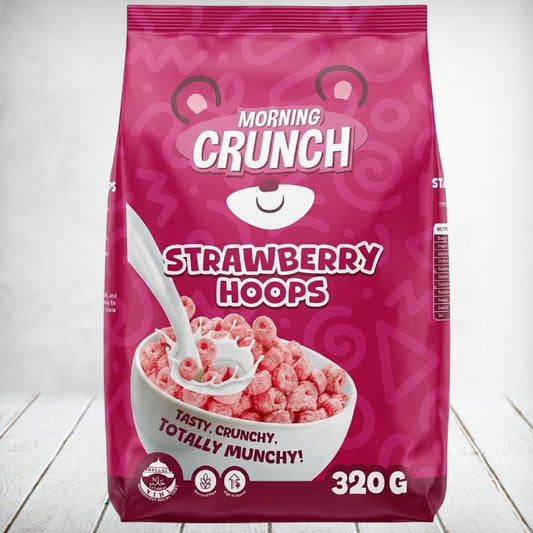 Morning Crunch Strawberry Hoops 320g