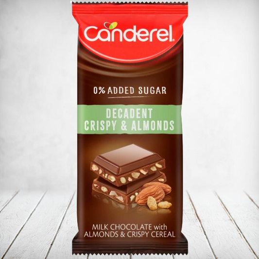 Canderel Slab Decadent Crispy & Almonds 100g