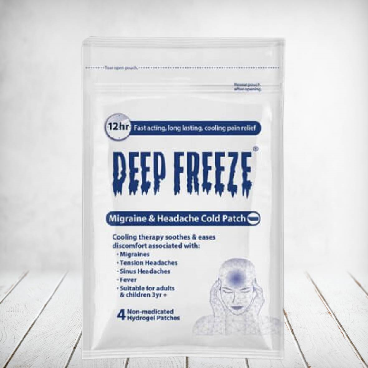 Deep Freeze Migraine & Headache Cold Patch 4s