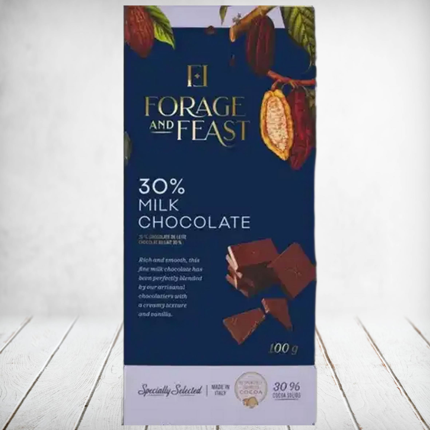Forage & Feast Slab 30% Milk Chocolate 100g