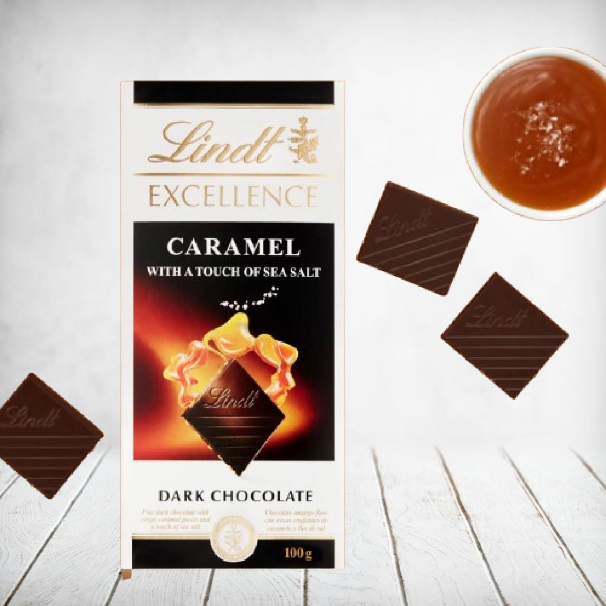 Lindt Slab Excellence Caramel & Touch Of Sea Salt 100g