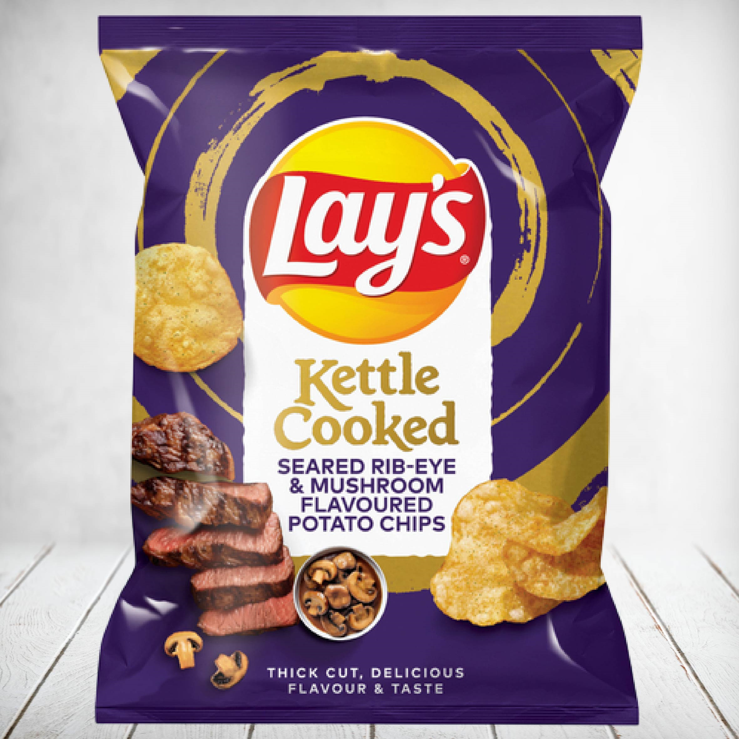 Lays Kettle Cooked Chips Rib Eye & Mushroom 30g