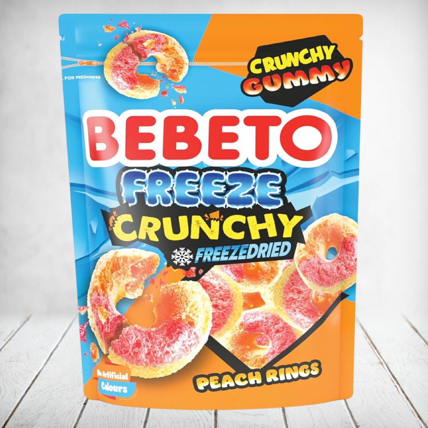 Bebeto Freeze Crunchy Freezdried Peach Rings 35g