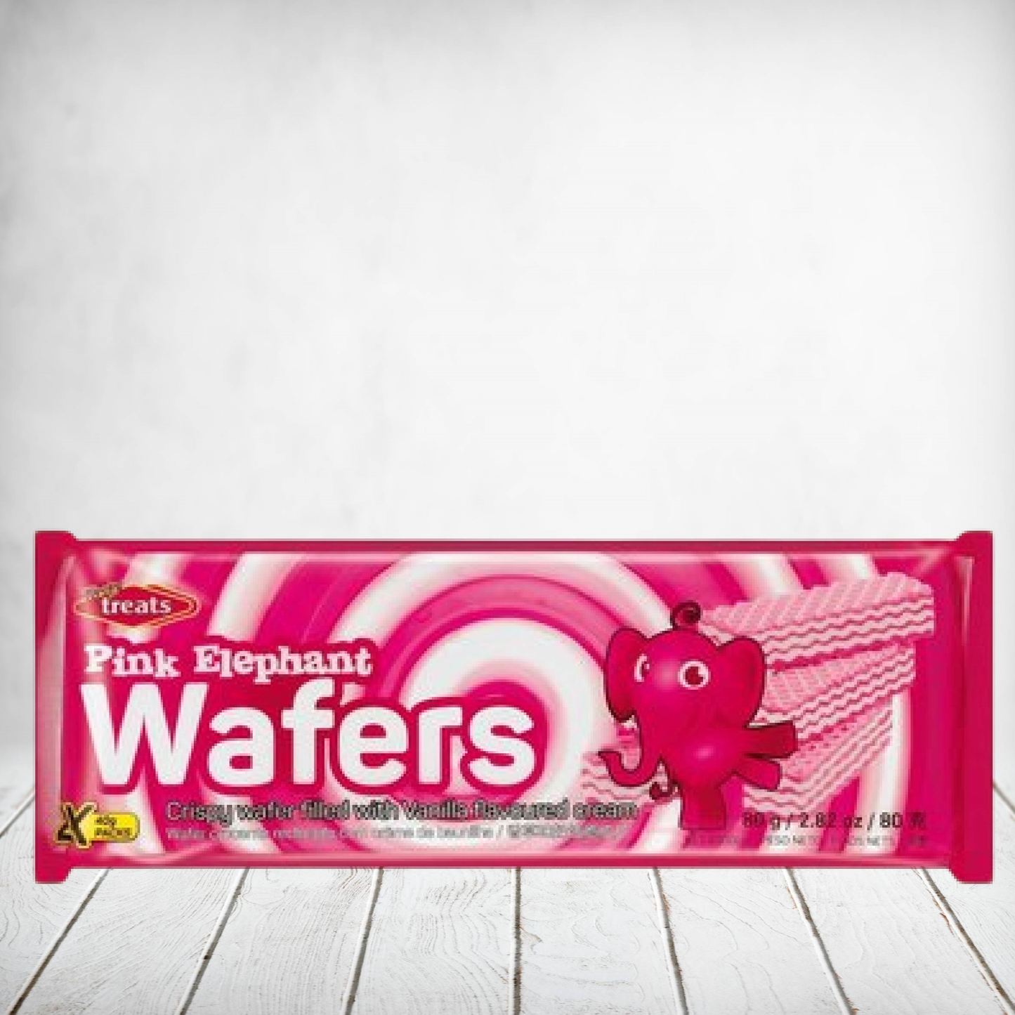 Tasty Treats Pink Elephant Wafers Vanilla 80g