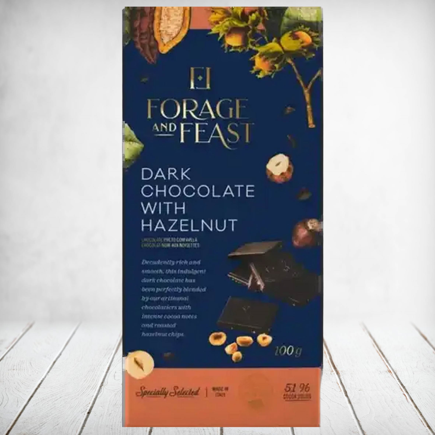 Forage & Feast Slab Dark Chocolate Hazelnut 100g