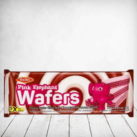 Tasty Treats Pink Elephant Wafers Chocolate 80g