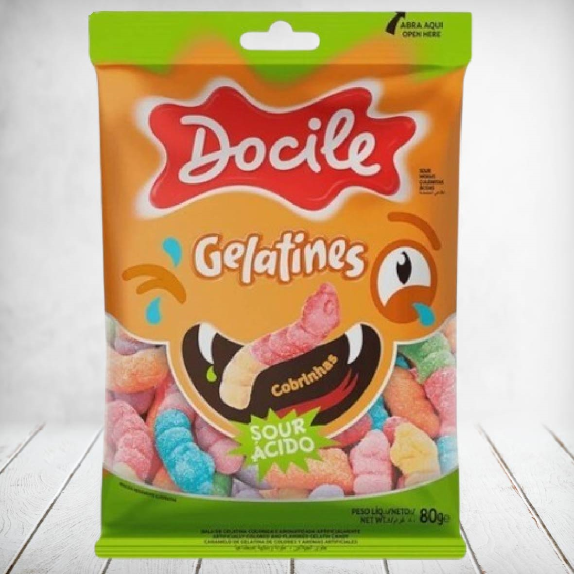 Docile Sour Worms 80g