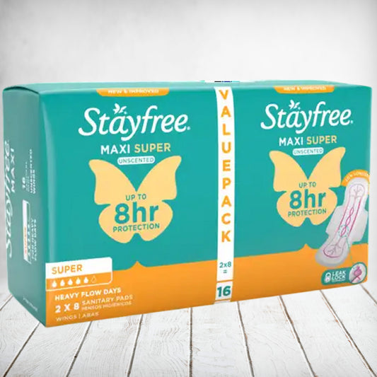 Stayfree Maxi Super Pads Unscented 16s