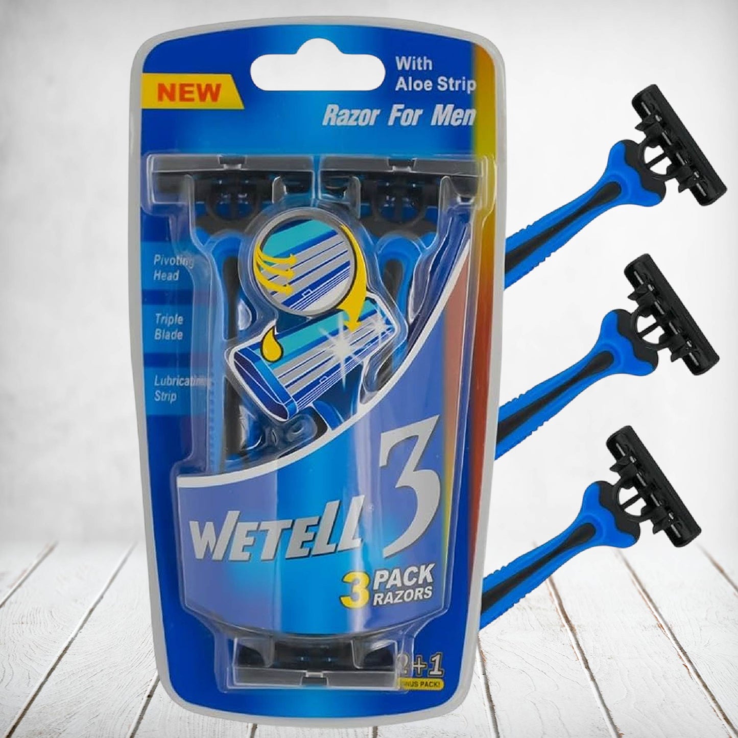 Wetell Tripple Blade Mens Razor Disposable 3pk