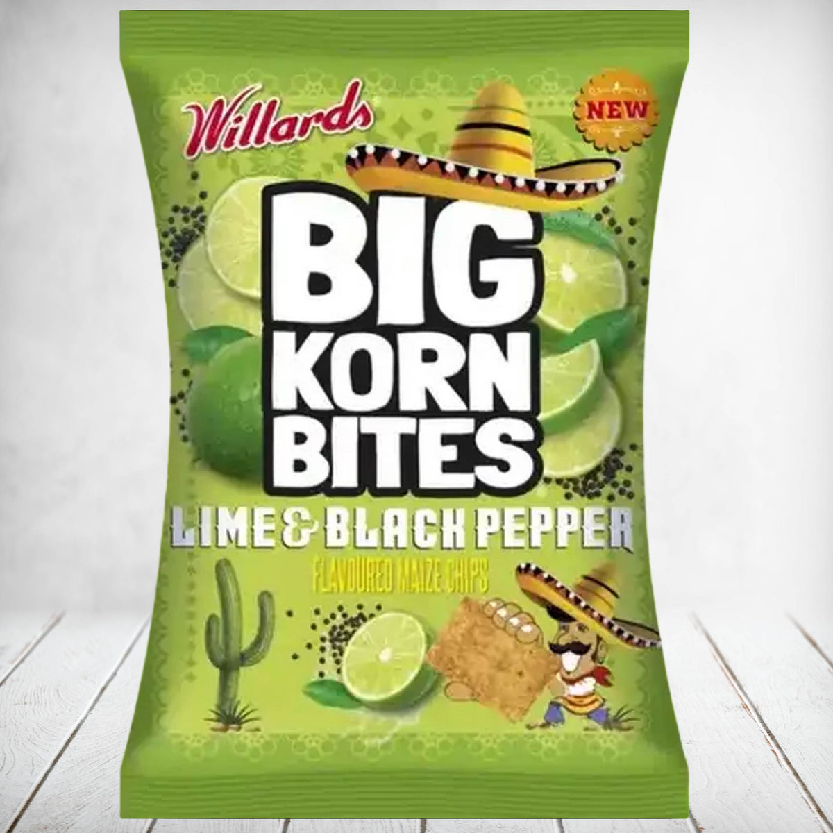 Willards Big Korn Bites Lime & Black Pepper 50g